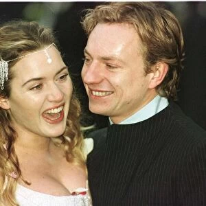 Kate Winslet actress on her Wedding Day November 1998 with husband Jim Threapleton