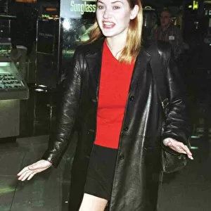 Kate Winslet star of the blockbuster film Titanic leaving Heathrow for New York