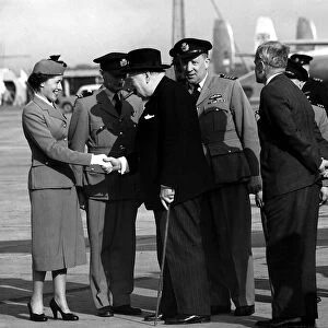 Kathleen Dyer, Air hostess greeting Sir Winston Churchill at London Airport