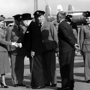 Kathleen Dyer, Air hostess greeting Sir Winston Churchill at London Airport