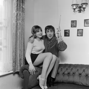 Keith Moon, drummer of British rock group The Who, pictured with his wife Kim at their