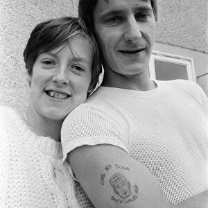Kelvin Bailey and his new tattoo of Arthur Scargill. 20th September 1984
