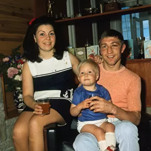 Ken Buchanan boxer February 1975 With wife Carol Buchanan and son Mark Buchanan