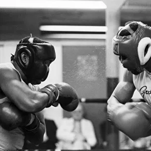 Ken Norton (right) training ahead of his third fight with Muhammad Ali