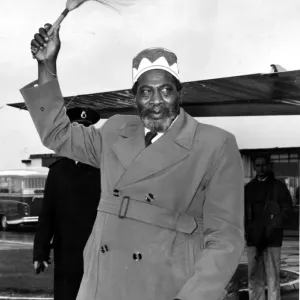 Jomo Kenyatta Arrives in London Print - 7th November 1961 Jomo Kenyatta Arrives in London Print - 7th November 1961