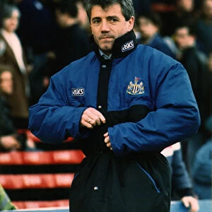 Kevin Keegan Manager of Newcastle United Football Club seen walking along the touchline