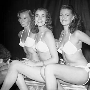 Kicki Hakansson (centre), Miss Sweden, crowned first Miss World at the Festival of