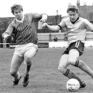 Kim Casey (right) of AP Leamington, they are playing against poole, 7th May 1983