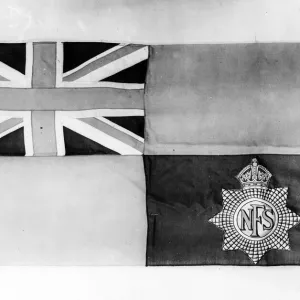 Print of the National Fire Service flag institution, August 1943 Print of the National Fire Service flag institution, August 1943