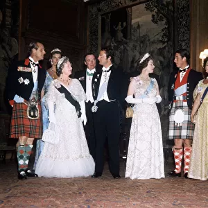 King Carl Gustav of Sweden State Visit July 1975 in Scotland in formal group
