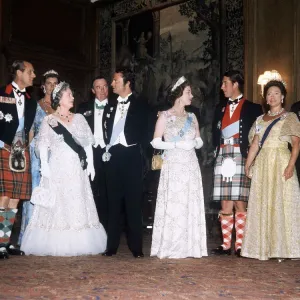King Carl Gustav of Sweden State Visit Formal Group Print 1975