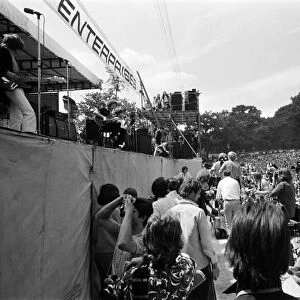 King Crimson performing on stage 5th July 1969 at the Free Rolling Stones concert in Hyde
