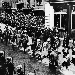 King Edward VII Funeral passing through Windsor 1910. There are nine heads of state King Edward VII Funeral passing through Windsor 1910. There are nine heads of state