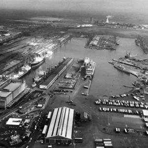 King George and Queen Elizabeth Docks, Hull seen from the cockpit of a RAF Jaguar