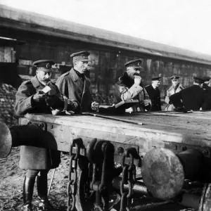 King George V and King Albert of Belgium on a Railway Truck, Print King George V and King Albert of Belgium on a Railway Truck, Print