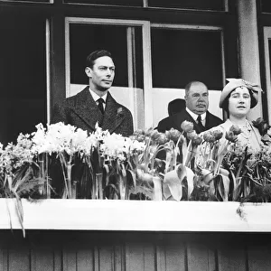 King George VI and Queen Elizabeth April 1937 at Aintree racecourse for the Grand