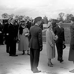 King George VI and Queen Elizabeth at Royal visit to Hook, Balloon Barrage. April 1939