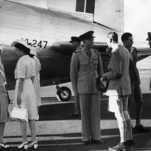 King George VI (wearing shorts), Princess Elizabeth, Princess Margaret King George VI (wearing shorts), Princess Elizabeth, Princess Margaret