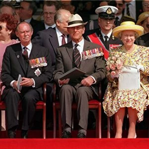 King Hussein of Jordan with Queen Elizabeth II and Prince Philip