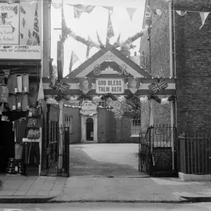King and Hutchinson, Uxbridge decorated for the coronation celebrations of King George Vi King and Hutchinson, Uxbridge decorated for the coronation celebrations of King George Vi