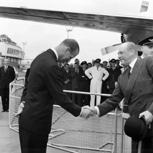 King Olav V of Norway at London Airport Print King Olav V of Norway at London Airport Print