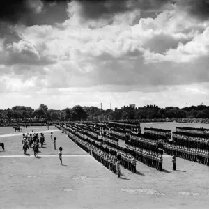 The King presents new colours. The King inspecting the Guards in Hyde Park where he The King presents new colours. The King inspecting the Guards in Hyde Park where he