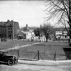 King Square, just below Kingsdown, Bristol, in 1954. The square looks a bit sparse