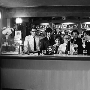 The Kinks pop group September 1964 Ray Davies and Dave Davies in a pub
