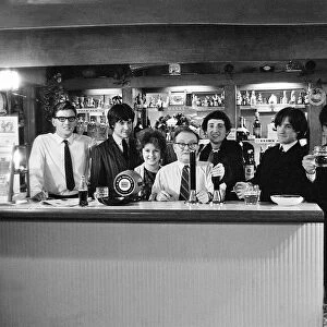 The Kinks pop group September 1964 Ray Davies and Dave Davies in a pub