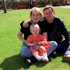 Kirk Brandon former pop singer with wife and daughter Siff after a judge had ruled that
