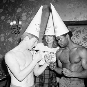 Kirkland Laing left seen here with his opponent Colin Jones and Whyte