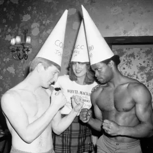 Kirkland Laing left seen here with his opponent Colin Jones and Whyte Kirkland Laing left seen here with his opponent Colin Jones and Whyte