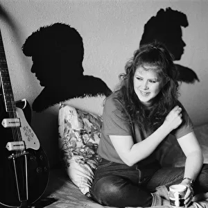 Kirsty MacColl - singer. Pictured at home in 1981. Kirsty Anna MacColl