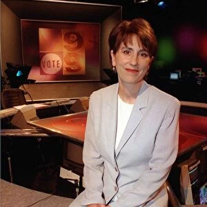 Kirsty Wark - TV Presenter - in Vote 99 studio at BBC in Glasgow May 1999