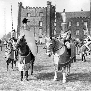 Some of the Knights taking part in a jousting competition at Lumley Castle