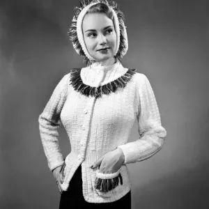 Knitted Jumper, Hat, Gloves. December 1952 C6327-001