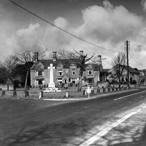 Knowsley Road, Knowsley Village, showing the village green at the junction of School Lane