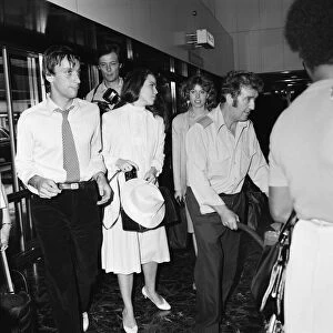 Koo Stark, Actress arriving at London Heathrow Airport, Wednesday 10th August 1983