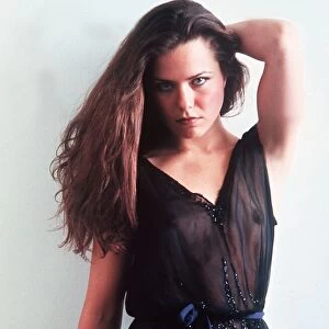 Koo Stark actress model wearing a see-through dress in October 1982 A©mirrorpix