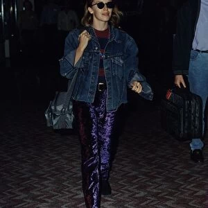 Kylie Minogue departs from London to New York on concorde