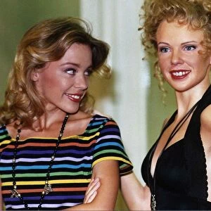 Kylie Minogue at the Waxworks to see her double July 1989