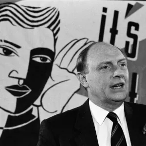 Labour leader Neil Kinnock launches a new capping Red Wedge Labour leader Neil Kinnock launches a new capping Red Wedge