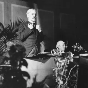 Labour Leader and Prime Minister Ramsay MacDonald speaking at Leicester after receiving Labour Leader and Prime Minister Ramsay MacDonald speaking at Leicester after receiving