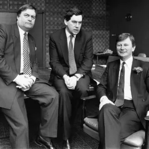 Labour Party front bench members, from left, John Prescott, Gordon Brown and Bryan Gould Labour Party front bench members, from left, John Prescott, Gordon Brown and Bryan Gould