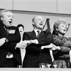 Black and white print of Neil Kinnock with wife Glenys and Roy Hattersley Black and white print of Neil Kinnock with wife Glenys and Roy Hattersley