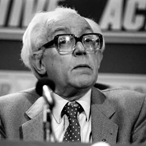 Labour Party Conference: Labour leader Michael Foot at this morning press conference