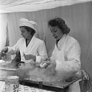 Ladies of a catering stall at the Flea market in Club Row, Bethnal Green