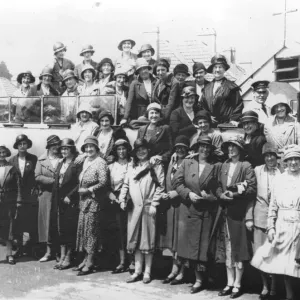 Ladies in their Sunday best leaving Sea Mills Mission Church, Bristol Ladies in their Sunday best leaving Sea Mills Mission Church, Bristol