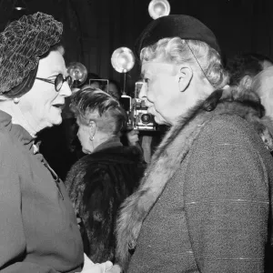 Lady Churchill and Eleanor Roosevelt at Foyles Luncheon Print 6th April 1959 Lady Churchill and Eleanor Roosevelt at Foyles Luncheon Print 6th April 1959