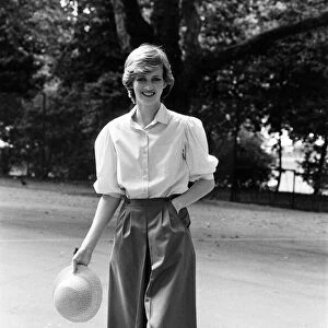 Lady Diana look-a-like Sharon Day models Bermuda shorts